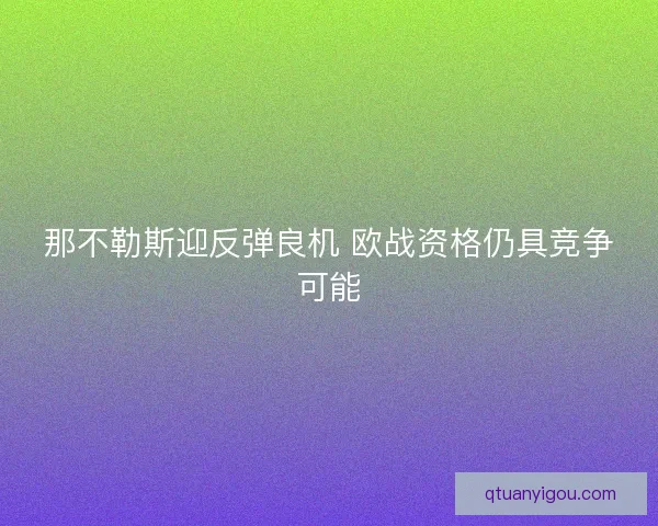 那不勒斯迎反弹良机 欧战资格仍具竞争可能 那不勒斯迎反弹良机 欧战资格仍具竞争可能